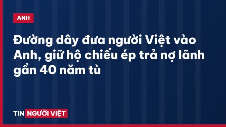 Đường dây đưa người Việt vào Anh, giữ hộ chiếu ép trả nợ lãnh gần 40 năm tù