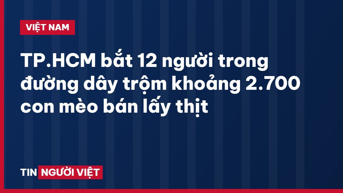 TP.HCM bắt 12 người trong đường dây trộm khoảng 2.700 con mèo bán lấy thịt